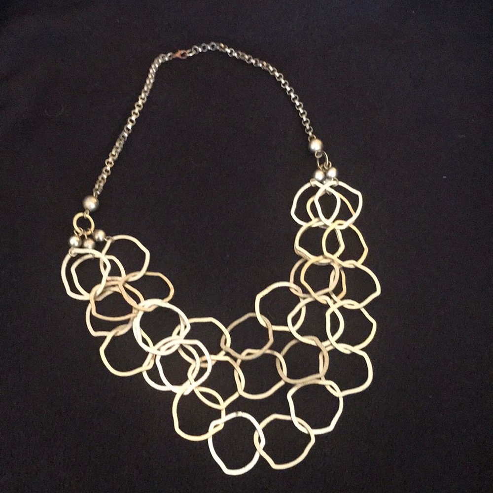 Brushed gold plated decorative necklace